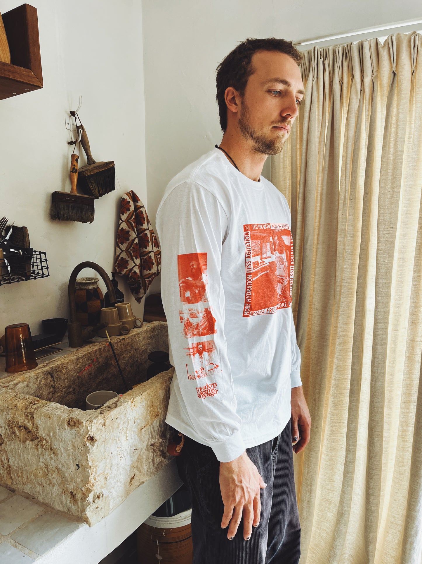 Ram Dass Long Sleeve Tomato Red Tshirt